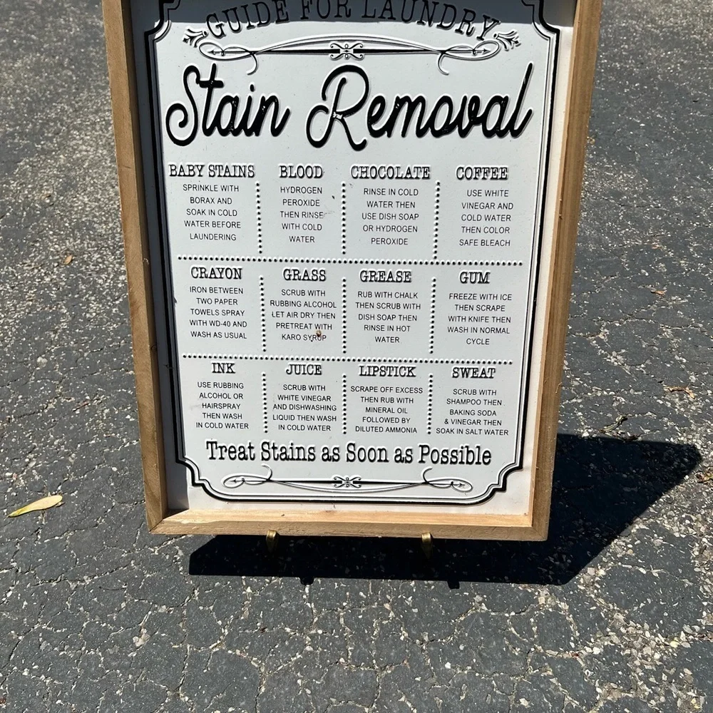 Guide for Laundry Stain Removal Sign - Picture 3 of 5